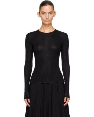 Loulou de Saison Ortigia Lds Ribbed Jersey T-Shirt - Black