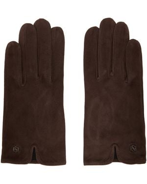 Handsome Stockholm Essentials Suede Gloves - Brown