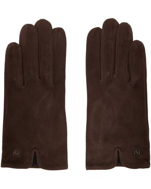 Handsome Stockholm Gants Bruns En Suède - Marron