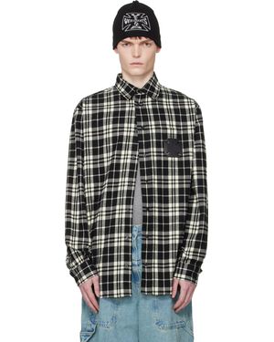 Vetements Leather Cross Flannel Shirt - Black