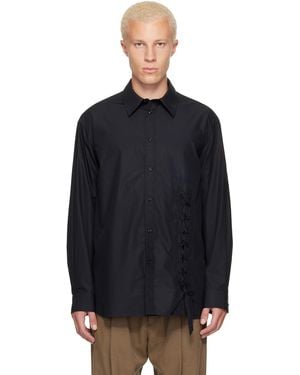 Simone Rocha Lace Up Hem Easy Shirt - Black