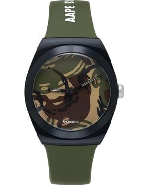Aape By A Bathing Ape D1 Milano Edition Camo Canva Watch - Black