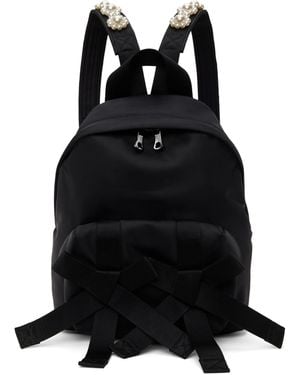 Simone Rocha Beaded Utility Bow Backpack - Black