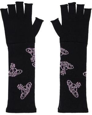 Vivienne Westwood Gants Longs Sans Doigts Noirs