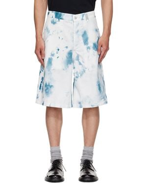 McQueen Bleach Print Shorts - Blue