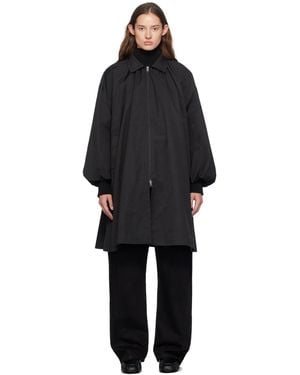 Amomento Shirring Dress Coat - Black
