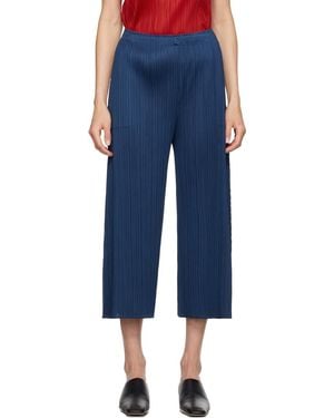 Pleats Please Issey Miyake Monthly Colours June Trousers - Blue