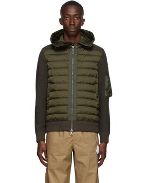 Moncler Green Down Hooded Cardigan