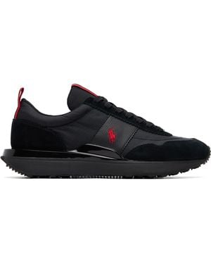 Polo Ralph Lauren Train 89 Suede & Oxford Trainers - Black