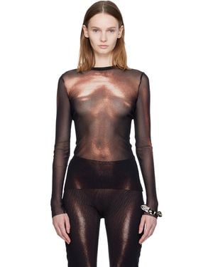Jean Paul Gaultier 'The Bronze Body Dust' Top - Black