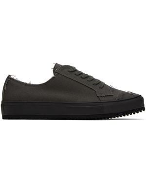 Yohji Yamamoto Gray Raw Edge Sneakers - Black