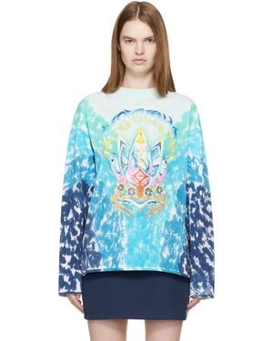 CASABLANCA Surf Lotus Tie Dye Long Sleeve T-shirt - Blue