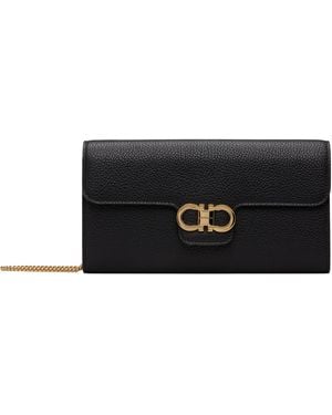 Ferragamo Double Gancini Mini Clutch - Black