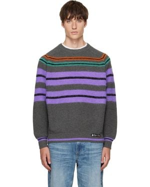 Lanvin Wool & Cashmere Striped Jumper - Grey