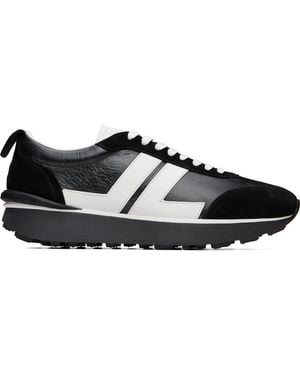 Lanvin Baskets Bumpr Noir Et Blanc Cassé En Cuir