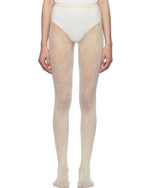 Gucci Collant blanc casse GG