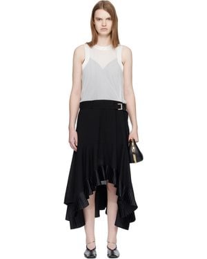 Sacai Off- Suiting Satin Midi Dress - Black