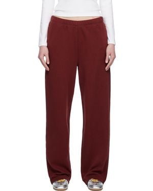 Skims Cotton Fleece Classic Straight Leg Sweatpants - Red