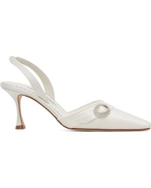 Manolo Blahnik Zutoslipla Heels - White