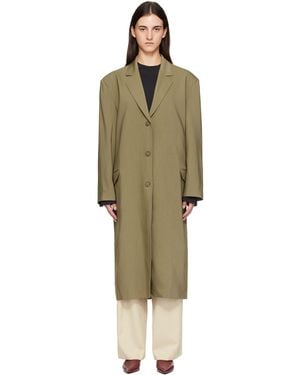 Frankie Shop Khaki Tribeca Long Coat - Black