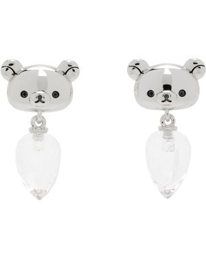 Jiwinaia Boucles D'Oreilles À Cristal De Roche Édition Rilakkuma - Noir