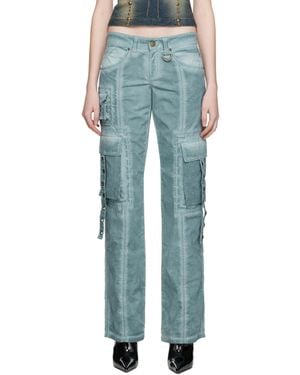 Blumarine Blue Eyelet Trousers