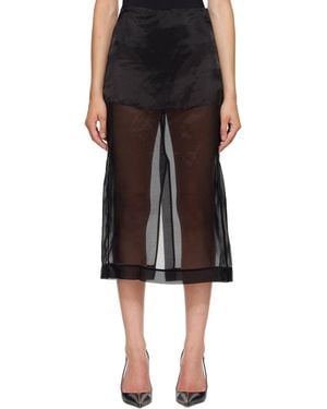 Frankie Shop Peri Sheer Midi Skirt - Black