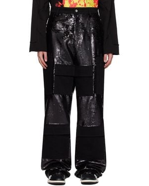 Who Decides War Sequin Pocket Cargo Pants - Black
