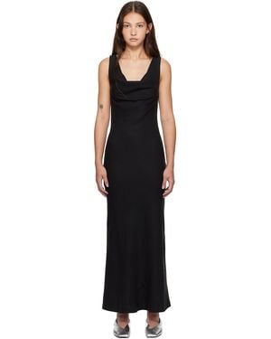 St. Agni Double Drape Maxi Dress - Black