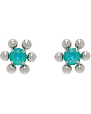 Justine Clenquet Ssense限定 シルバー&ブルー Sadie ピアス - ブラック