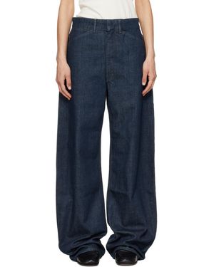 Lemaire High Waisted Curved Jeans - Blue