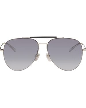Gucci Lunettes De Soleil Navigateur Argentées - Gris