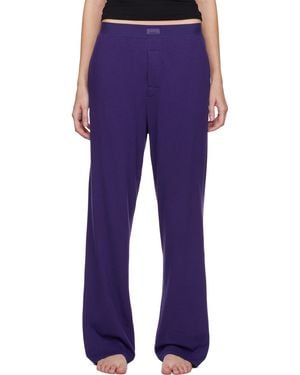 Skims Boyfriend Loose Lounge Trousers - Purple