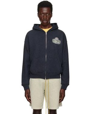 Rhude Desert Crest' Zip-Up Hoodie - Blue