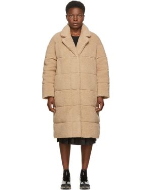 Moncler Reversible Beige Down Sherpa Bagaud Coat - Natural