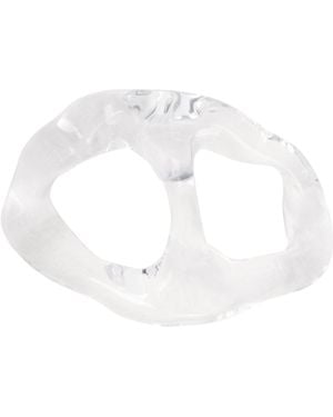 Homme Plissé Issey Miyake Transparent Crystalline Stole Buckle Tie Bar - White