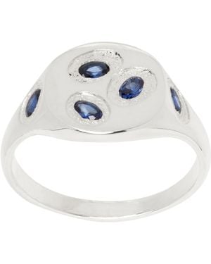 Bleue Burnham Mini Oval Chloroplast Signet Ring - Metallic