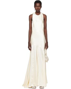 Simone Rocha Ssense Exclusive Bridal Capsule Silk Satin Bow Maxi Dress - Black