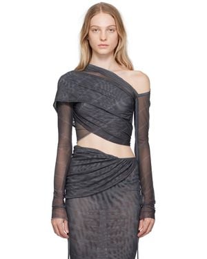 Jade Cropper Wrap Long Sleeve T-shirt - Black