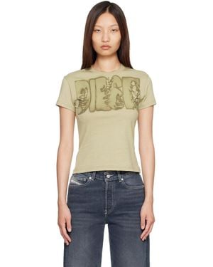 DIESEL Khaki Slim Jersey Graphic Print T-Shirt - Green