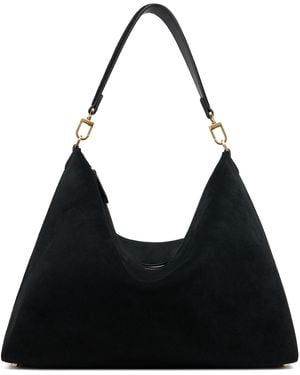 TOTEME Medium Bevel Suede Bag - Black