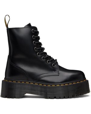 Dr. Martens Jadon Boot Smooth Leather Platform Boots - Black