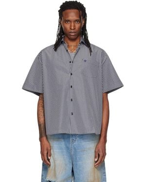 Vetements Metal Logo Checked Shirt - Blue