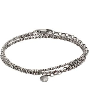 Title Of Work Beaded Chips Multi Wrap Bracelet - Black