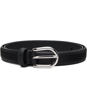Anderson's Skinny Nappy Calf Leather Buckle Belt - Black