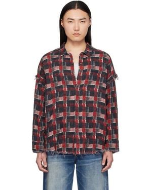 R13 Shredded Seam Drop Neck Reversible Shirt