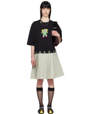 Chopova Lowena ブラック＆グリーン Saltos Kilt ミディアムワンピース