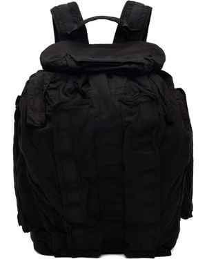 Julius Nylon Twill Flap Backpack - Black