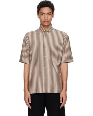 Homme Plissé Issey Miyake Stripe Jersey Shirt - Grey