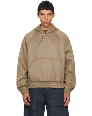 Reese Cooper Merino Wool Quarter Zip Hoodie - Natural
